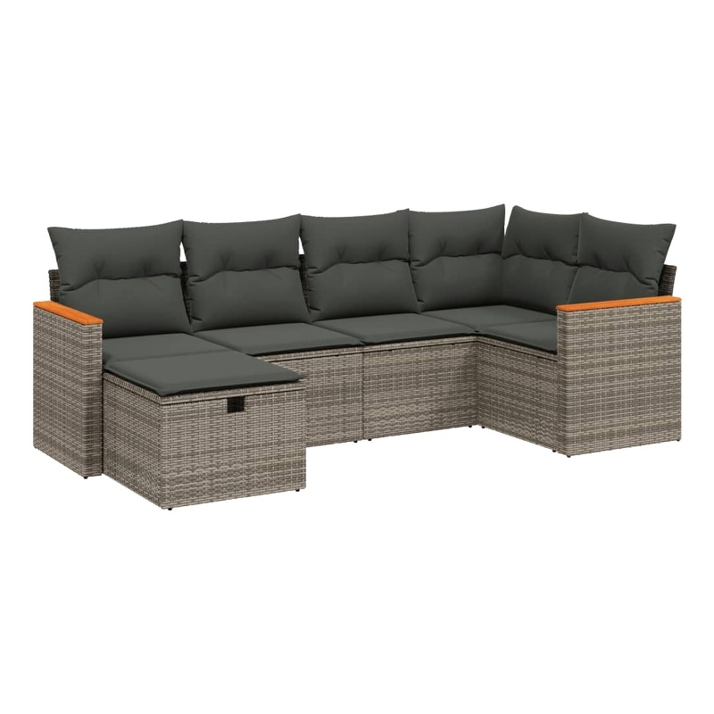 vidaXL Poly Rattan Sofa Set in Gray