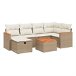 vidaXL 7 Piece Sofa Set in White/Cream/Beige