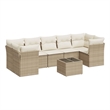 vidaXL Poly Rattan Sofa Set in White/Cream/Beige