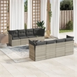 vidaXL 9 Piece Poly Rattan Large Sofa Set in Gray