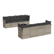 vidaXL 9 Piece Poly Rattan Large Sofa Set in Gray
