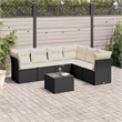vidaXL 7 Piece Steel Large Sofa Set in Black
