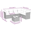 vidaXL 7 Piece Steel Large Sofa Set in Black