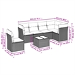 vidaXL 7 Piece Poly Rattan Sofa Set in Gray/Beige