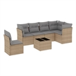 vidaXL 7 Piece Poly Rattan Sofa Set in Gray/Beige