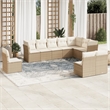 vidaXL 10 Piece Large Sofa Set w/ Removable Covers in Beige