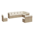 vidaXL 10 Piece Large Sofa Set w/ Removable Covers in Beige