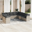 vidaXL 11 Piece Poly Rattan Sofa Set in Gray