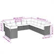vidaXL 11 Piece Poly Rattan Sofa Set in Gray