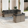 vidaXL 7 Piece Poly Rattan Large Sofa Set in Gray