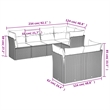 vidaXL 7 Piece Poly Rattan Large Sofa Set in Gray