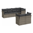 vidaXL 7 Piece Poly Rattan Large Sofa Set in Gray