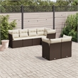 vidaXL 7 Piece Sofa Set in White/Brown/Cream