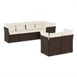 vidaXL 7 Piece Sofa Set in White/Brown/Cream