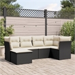 vidaXL 6 Piece Poly Rattan Small Sofa Set in Black