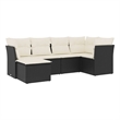 vidaXL 6 Piece Poly Rattan Small Sofa Set in Black