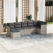 vidaXL Poly Rattan Sofa Set in Gray