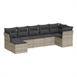 vidaXL Poly Rattan Sofa Set in Gray