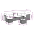 vidaXL 8 Piece Poly Rattan Sofa Set in Black