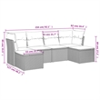 vidaXL 6 Piece Poly Rattan Small Patio Sofa Set