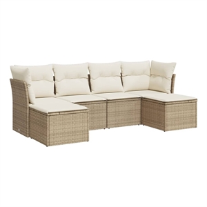 vidaXL 6 Piece Poly Rattan Small Patio Sofa Set