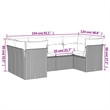 vidaXL 6 Piece Poly Rattan Sofa Set in Black/Cream