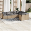 vidaXL 9 Piece Steel Sofa Set in Gray/Beige