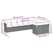 vidaXL 9 Piece Steel Sofa Set in Gray/Beige