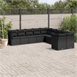 vidaXL 10 Piece Poly Rattan Sofa Set in Black