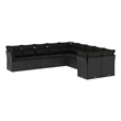 vidaXL 10 Piece Poly Rattan Sofa Set in Black
