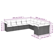 vidaXL 10 Piece Poly Rattan Large Sofa Set in Gray