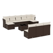 vidaXL 11 Piece Poly Rattan Sofa Set in Brown