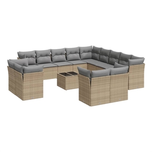vidaXL 14 Piece Large Sofa Set in Beige