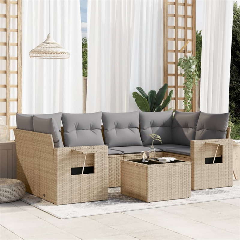 vidaXL 7 Piece Sofa Set in Beige