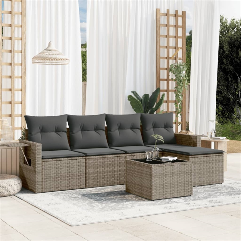 vidaXL 6 Piece Sofa Set in Gray