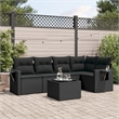 vidaXL 6 Piece Poly Rattan Sofa Set in Black