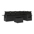 vidaXL 6 Piece Poly Rattan Sofa Set in Black