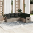 vidaXL 6 Piece Poly Rattan Sofa Set in Gray