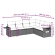 vidaXL 6 Piece Poly Rattan Sofa Set in Gray
