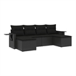 vidaXL 6 Piece Poly Rattan Medium Sofa Set in Black