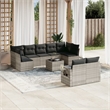 vidaXL 10 Piece Poly Rattan Sofa Set in Gray