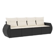 vidaXL 4 Piece Poly Rattan Small Patio Sofa Set