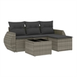 vidaXL 5 Piece Poly Rattan Sofa Set in Gray