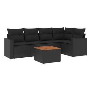 vidaXL 6 Piece Small Sofa Set in Black