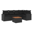 vidaXL 6 Piece Small Sofa Set in Black
