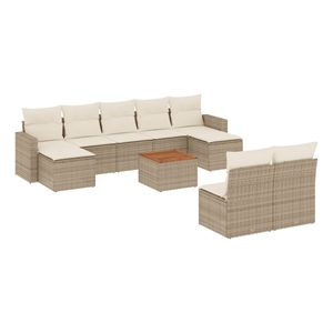 vidaXL 10 Piece Small Patio Sofa Set in Beige