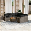 vidaXL 9 Piece Poly Rattan Sofa Set in Gray