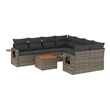 vidaXL 9 Piece Poly Rattan Sofa Set in Gray