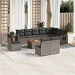 vidaXL 11 Piece Poly Rattan Sofa Set in Gray