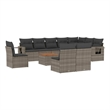 vidaXL 11 Piece Poly Rattan Sofa Set in Gray